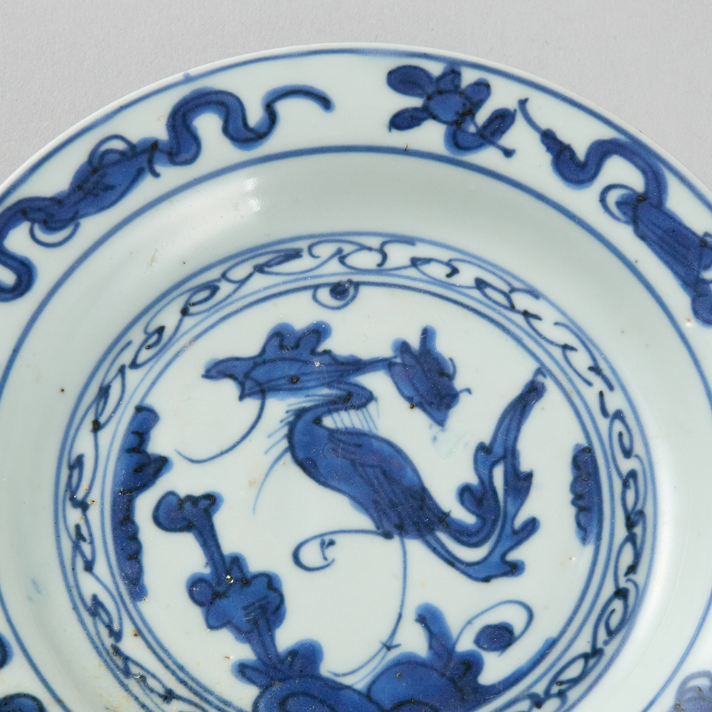 Lot1032 A blue and white 'crane' plate Ming Dynasty Wanli period(명나라 만력제 1572-1620)