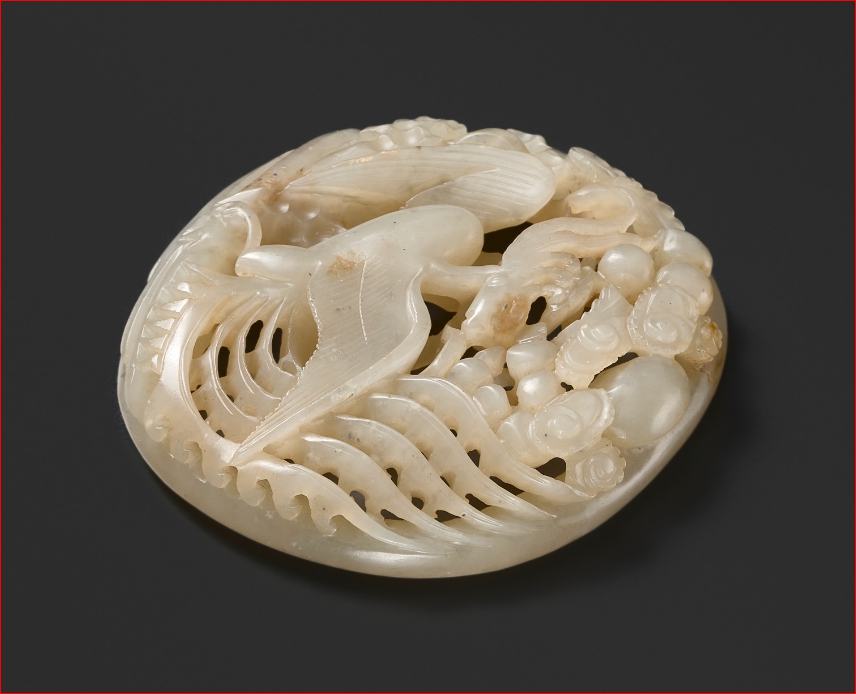 Lot2012 A RETICULATED WHITE JADE ‘PHOENIX’ PLAQUE LATE SONG TO YUAN DYNASTY(송나라 후기 – 원나라)