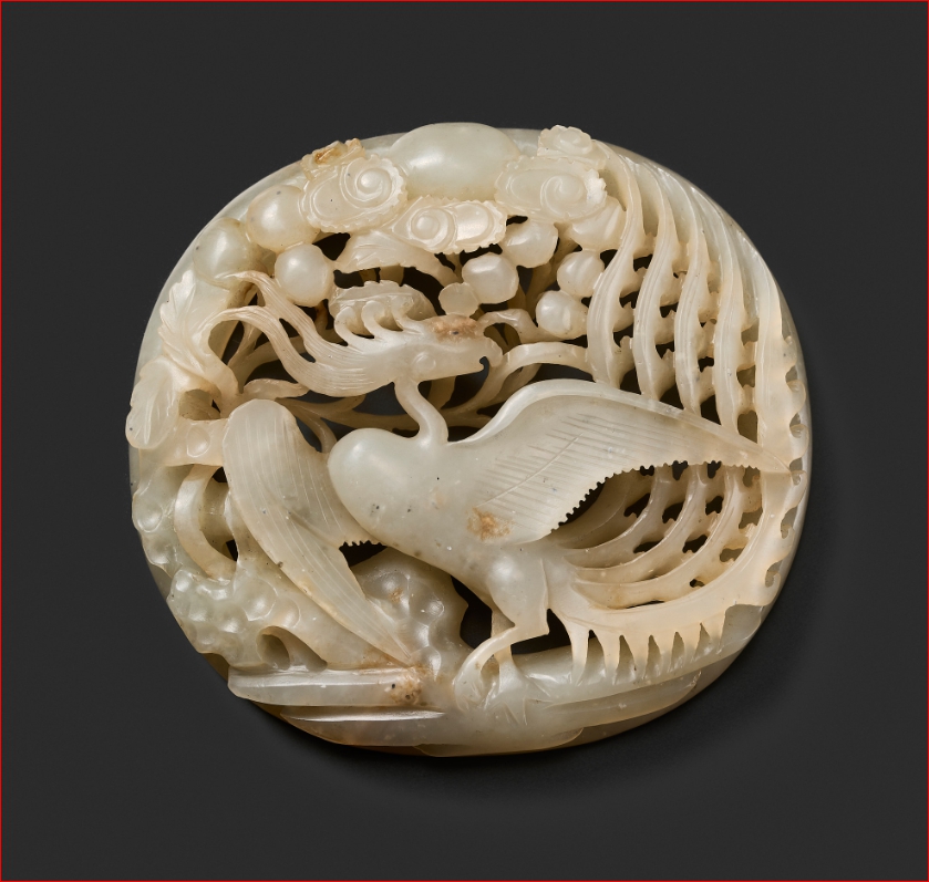 Lot2012 A RETICULATED WHITE JADE ‘PHOENIX’ PLAQUE LATE SONG TO YUAN DYNASTY(송나라 후기 – 원나라)