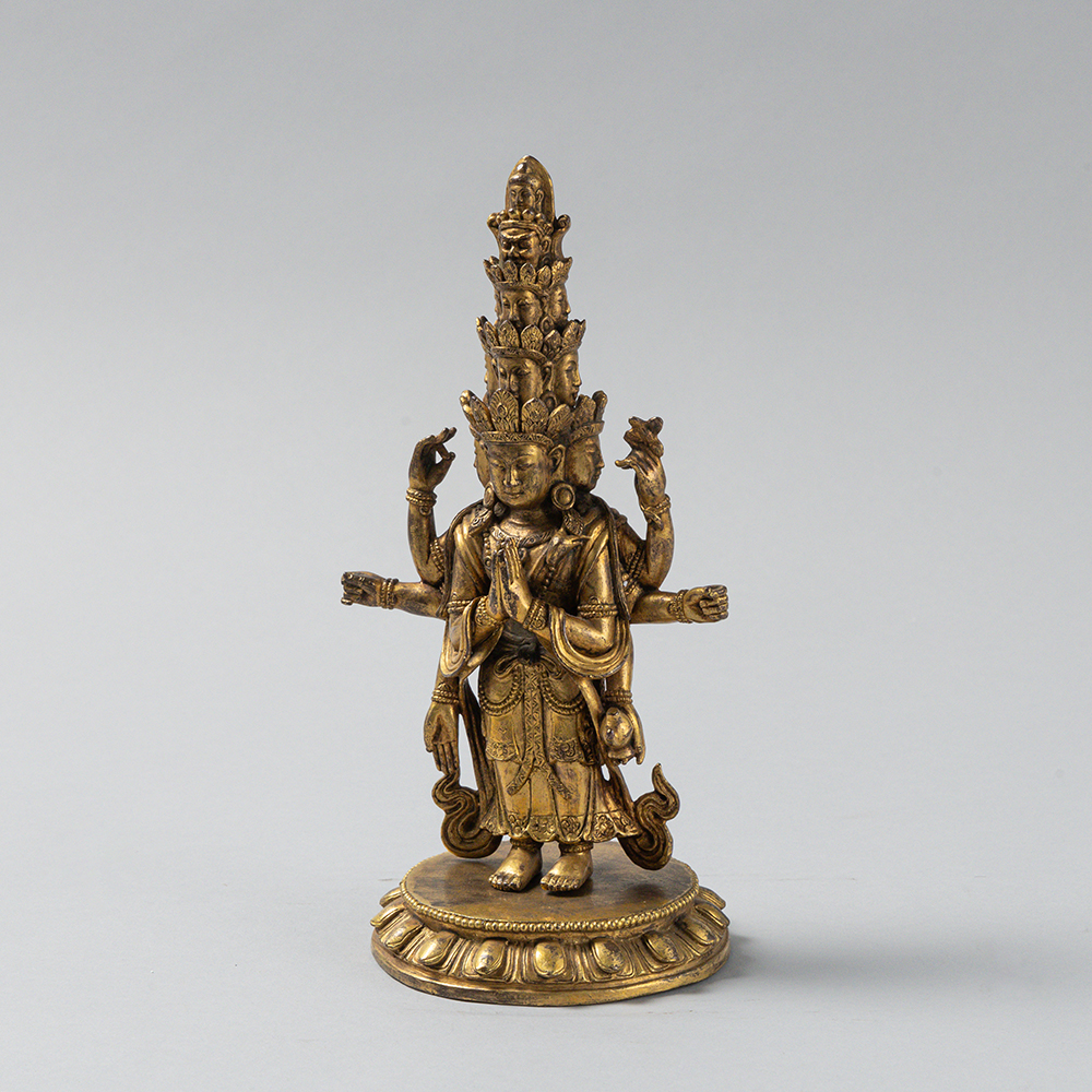 Lot3012 A Rare Gilt Bronze Statue of Avalokitesvara Ming Dynasty(1368-1644)